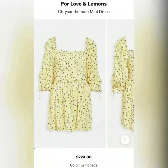 For Love & Lemons Chrysanthemum
Mini Dress in Lemonade - Picture 2 of 9
